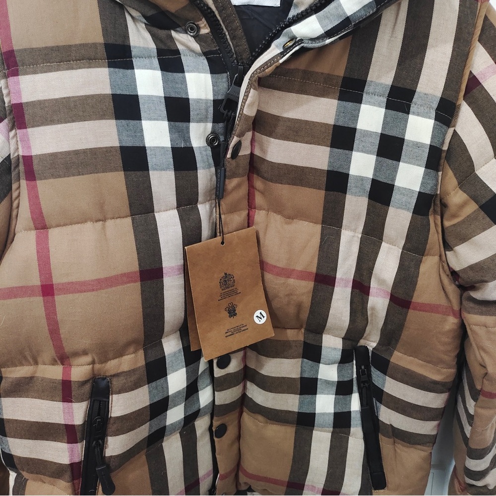 Burberry Check Pattern Down Jacket - image 2